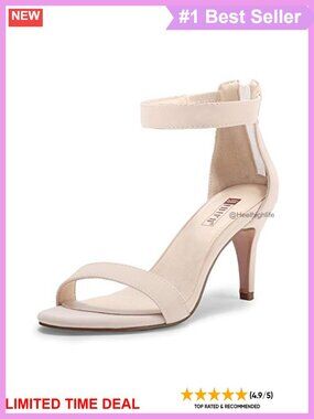 IDIFU Women's 3 Inch Kitten Heel Dressy Heeled Sandals Ankle Strap